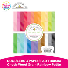 DOODLEBUG DESIGN | Buffalo Check-Wood Grain Rainbow Petite Prints Paper Pad, 6"x6"