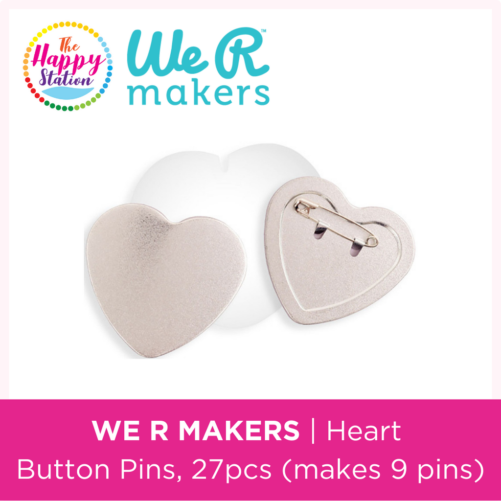 WE R MAKERS | Heart Button Pins, 27pcs (makes 9 pins) | The Happy ...