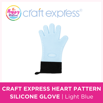 CRAFT EXPRESS  | Heart Pattern Silicone Glove, Light Blue