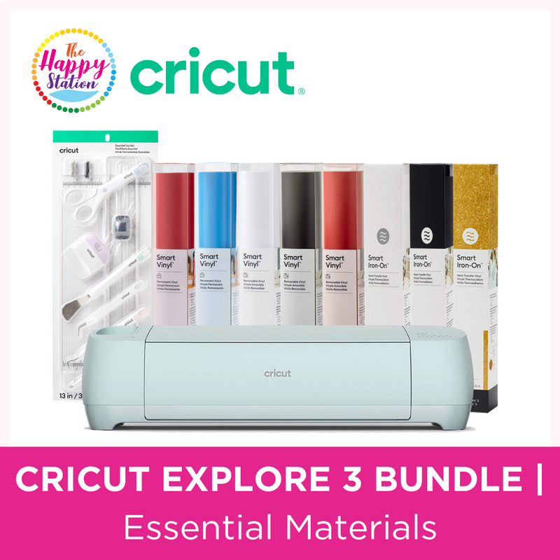  Cricut Explore 3 Starter Bundle - with 3 Rolls of Cricut Smart  Vinyl in Red, Yellow, and Gold