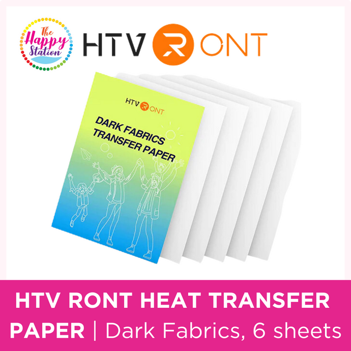 HTV RONT, Heat Transfer Paper for Dark Fabric - 8.5 X 11, 6 sheets, The  Happy Station