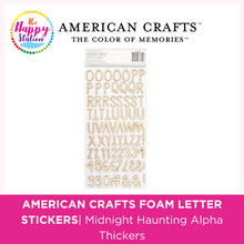 AMERICAN CRAFTS Midnight Haunting Alpha Thickers Stickers - Gold Foil, 5.5"X11" 2/Pkg