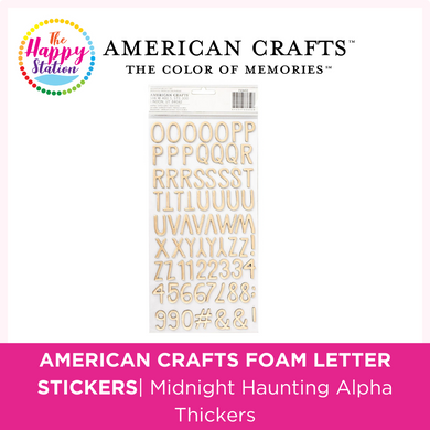 AMERICAN CRAFTS Midnight Haunting Alpha Thickers Stickers - Gold Foil, 5.5