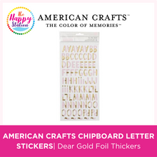 AMERICAN CRAFTS Dear Gold Foil Chipboard Letter Thickers Stickers, 175 Pieces