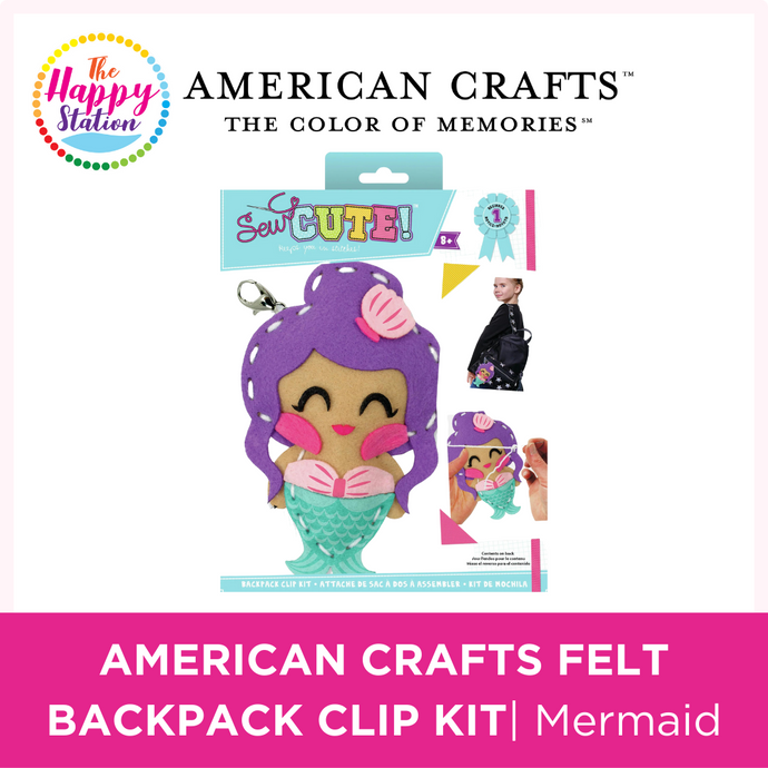 AMERICAN CRAFTS | Sew Cute! Felt Backpack Clip Kit - Mermaid