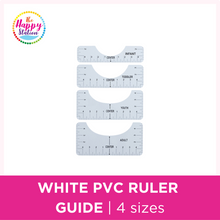 White PVC Ruler Guide - 4 Sizes (Adult, Youth, Toddler, Infant)
