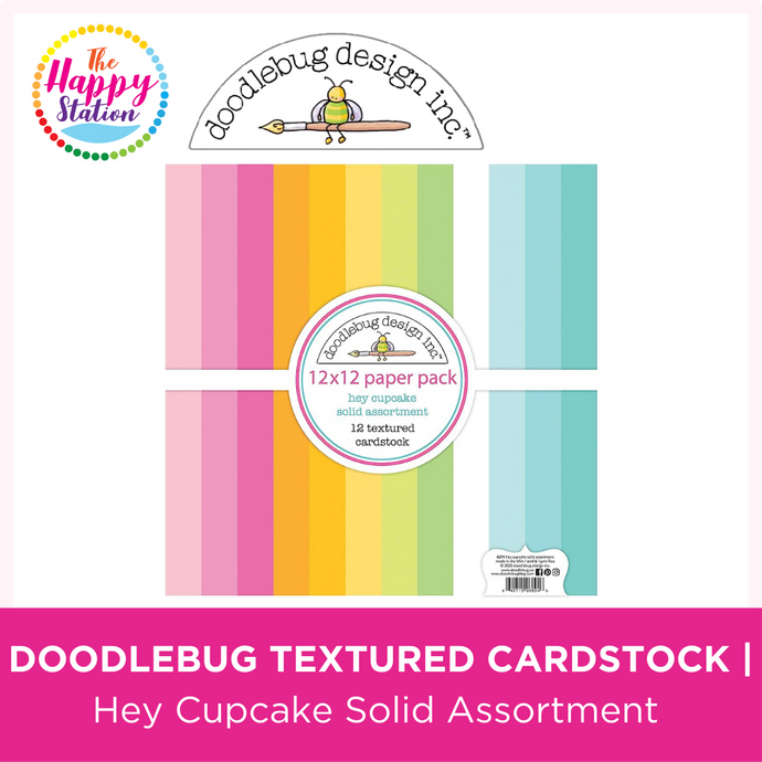 DOODLEBUG DESIGN | Textured Cardstock, Hey Cupcake Solid Assortment 12