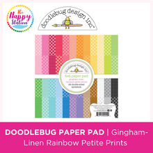 DOODLEBUG DESIGN | Gingham Linen Rainbow Petite Print Paper Pad, 6x6"