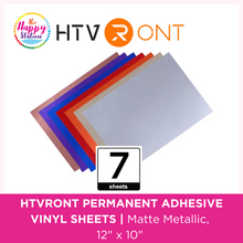 HTVRONT | Permanent Adhesive Vinyl Sheet, Matte Metallic - 12" x 10", 7 sheets