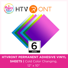 HTVRONT | Permanent Adhesive Vinyl Sheets, Cold Color Changing, 12" x 10", 6 sheets