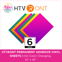 HTVRONT | Permanent Adhesive Vinyl Sheets, Hot Color Changing - 12" x 10", 6 sheets