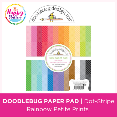DOODLEBUG DESIGN | Dot Stripe Rainbow Petite Prints Paper Pad, 6