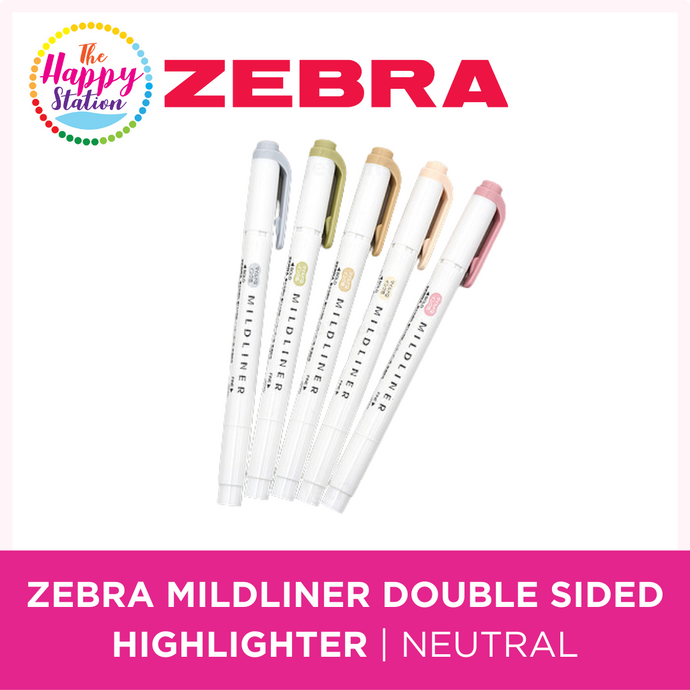 Zebra Mildliner Double-Sided Highlighter - Fine / Bold - 5 Natural Color Set