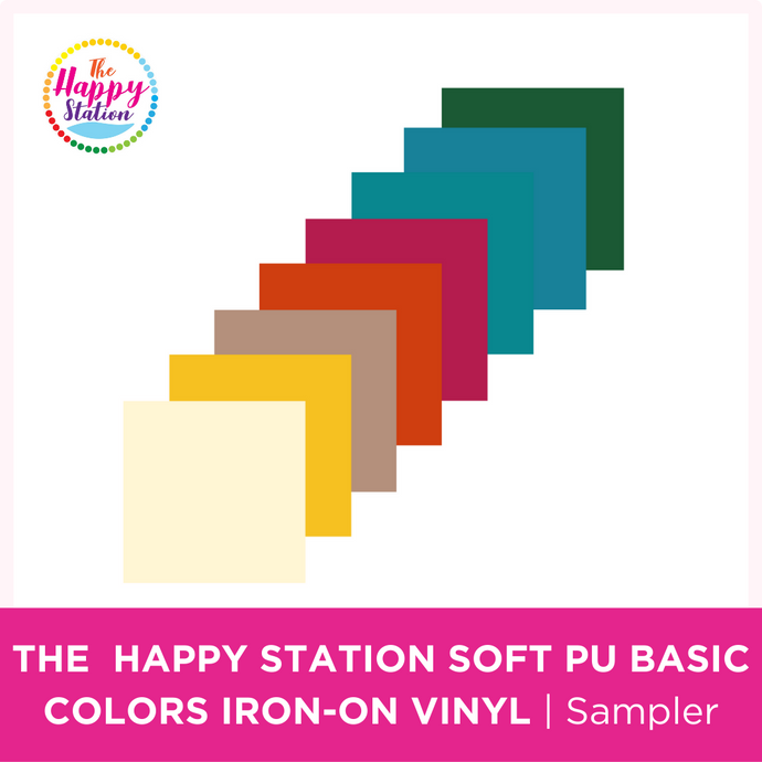 The Happy Station Soft PU Basic Colors Iron-On Vinyl Sampler