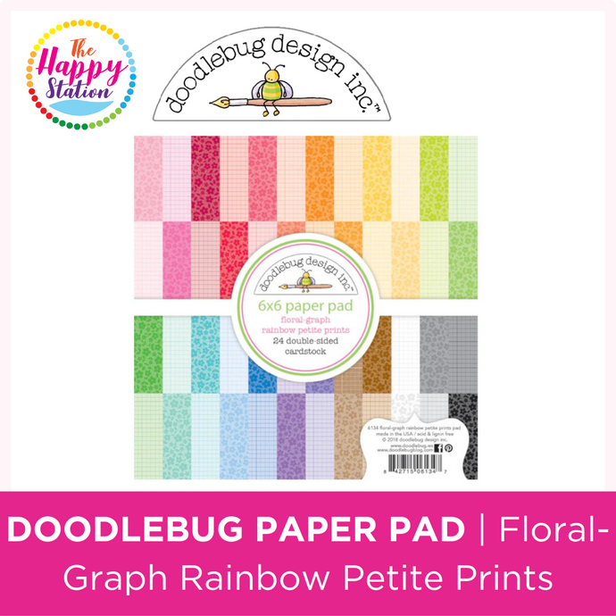 DOODLEBUG DESIGN | Floral Graph Rainbow Petite Prints Paper Pad, 6x6
