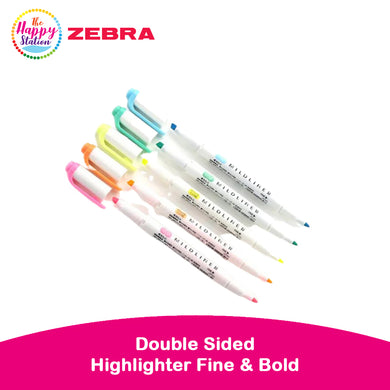 ZEBRA | Zebra Mildliner Double Sided Highlighter Fine & Bold, Bright Color (5ct)