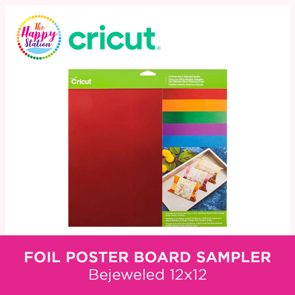 Cricut Foil Poster Board Sampler, Bejeweled 12" x 12" The Happy