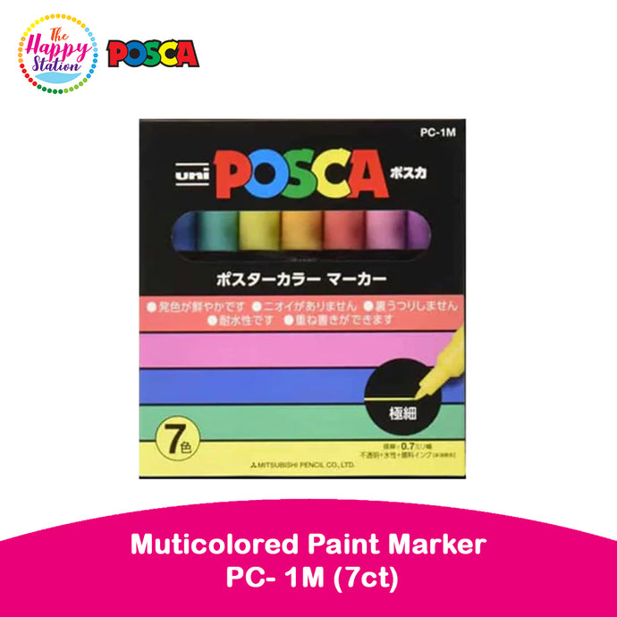 UNI | Posca Muticolored Paint Marker, PC- 1M (7ct)