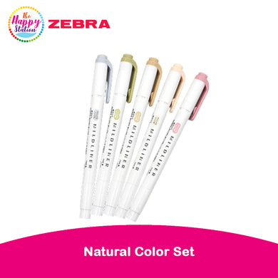 ZEBRA | Mildliner Double-Sided Highlighter, Fine & Bold - Natural (5ct)