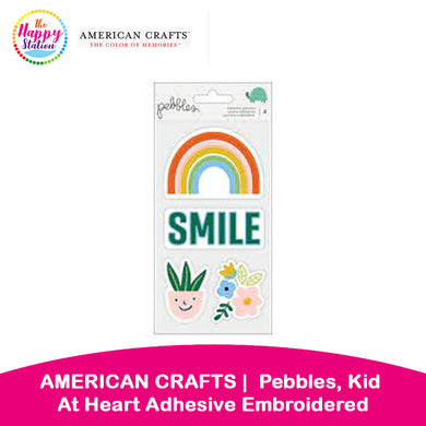 AMERICAN CRAFTS | Pebbles, Kid At Heart Adhesive Embroidered Patches (4ct)