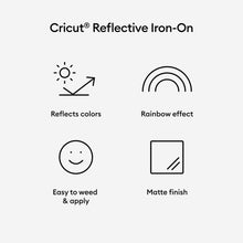 CRICUT | Reflective Matte Iron On Vinyl, Rainbow, 12" x 19"