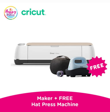 CRICUT | Maker Machine, Champagne with FREE Hat Press, Starter set and Workshop