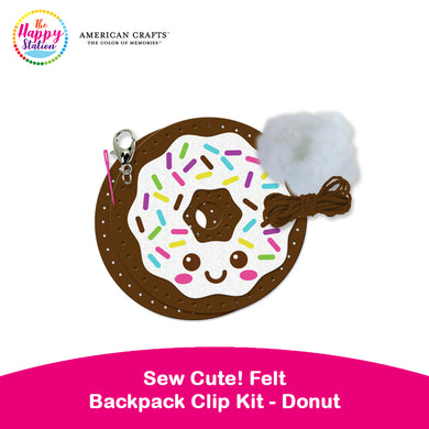 AMERICAN CRAFTS | Sew Cute! Felt Backpack Clip Kit - Donut