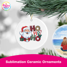 5 pcs or 10 pcs Sublimation Ceramic Ornaments, 3" in diameter