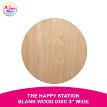 THE HAPPY STATION | Blank Wood Disc 3" Wide