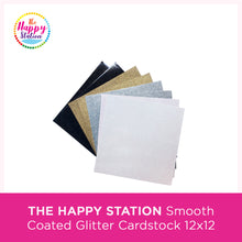 The Happy Station Smooth Coated Glitter Cardstock, 12"x12"