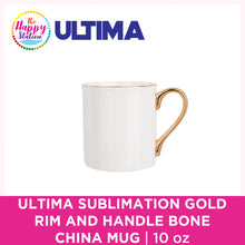 ULTIMA | Sublimation Gold Rim and Handle Bone China Mug, 10oz/300ml