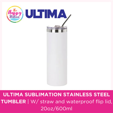 ULTIMA | Sublimation Stainless Steel Tumbler w/ straw & waterproof flip lid, 20oz/600ml