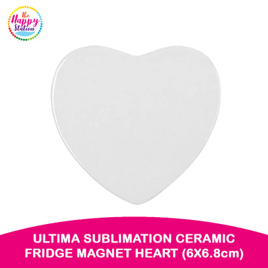 ULTIMA | Sublimation Ceramic Fridge Magnet, Heart (6x6.8cm)