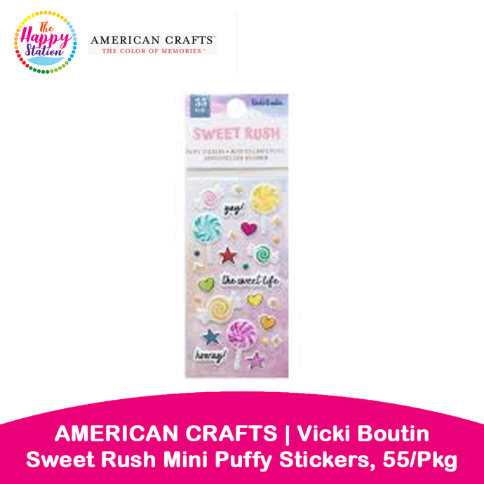 AMERICAN CRAFTS | Vicki Boutin Sweet Rush Mini Puffy Stickers, 55/Pkg