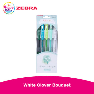 ZEBRA | Sarasa Clip Limited Edition Gel Pen, White Clover Bouquet - 0.5mm (5ct)