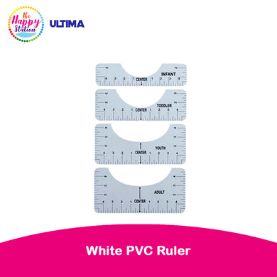 ULTIMA | White PVC Ruler Guide for shirts, 4 Sizes (Adult, Youth, Toddler, Infant)