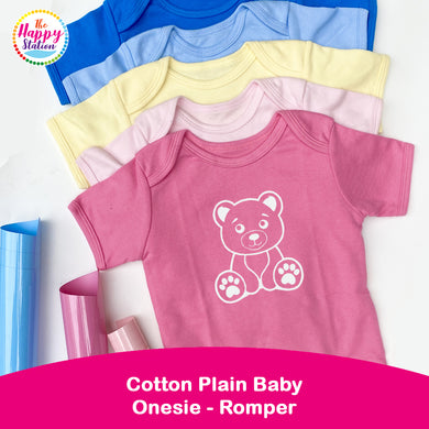 THE HAPPY STATION | Cotton Plain Baby Onesie - Romper