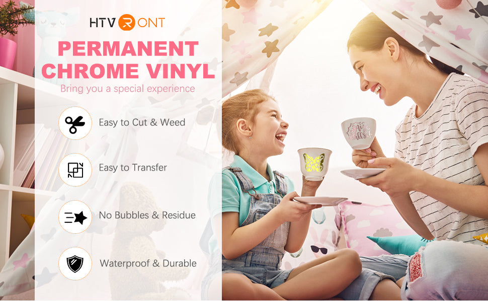 HTV RONT | Mirror Metallic Adhesive Vinyl Roll - 12