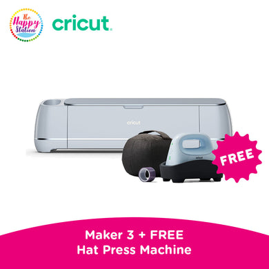 CRICUT | Maker 3 Machine, Light Blue with FREE Hat Press, Starter Kit and Workshop