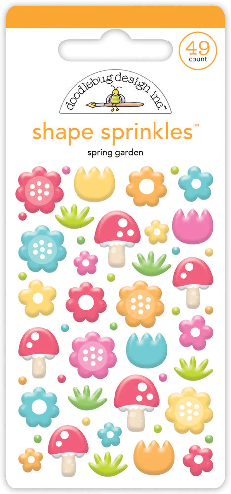 DOODLEBUG Sprinkles Glossy Enamel Adhesive, Beetle Black Dots, 54-Pack