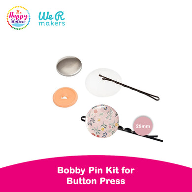 We R Makers | Button Press Bobby Pin Backers, 20ct - 0.98in (25mm) Small, Makes 5pcs