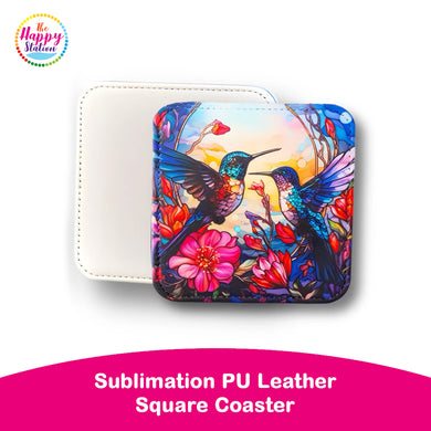 PU Leather Square Mug Coaster, 10x10cm