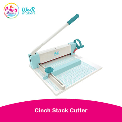 We R Makers Cinch Stack Cutter, Heavy Duty Guillotine Paper Cutter for 1” Thick Stacks, Precision Alignment, Easy Operation, Paper Cutter Guillotine for Scrapbooking, Card Making, and Crafting