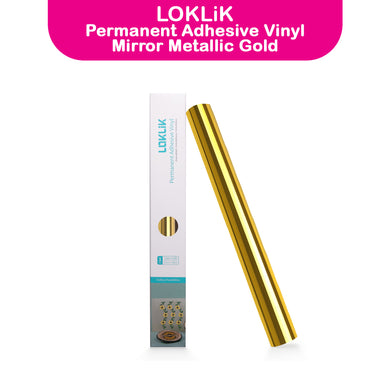 Loklik Permanent Adhesive Vinyl Mirror Metalic Gold 12x12