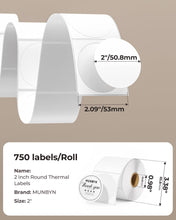 MUNBYN 2"x2" Generic Circle Series Thermal Labels (750/Roll)