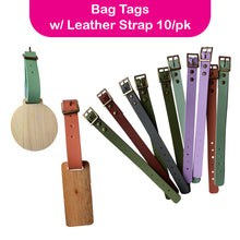 Bag Tags with Leather Strap 10/pk