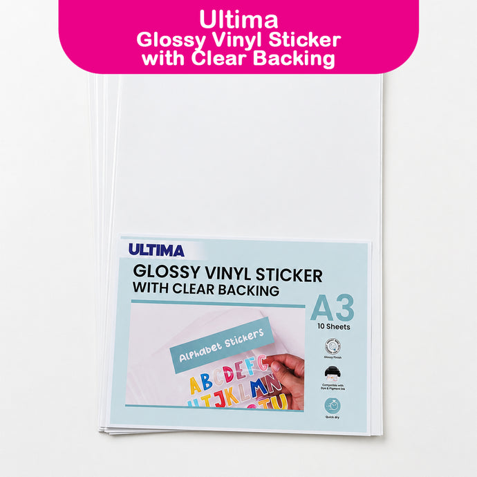 Ultima Clear Back Vinyl Stickers, A3