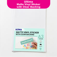 Ultima Clear Back Vinyl Stickers, A3