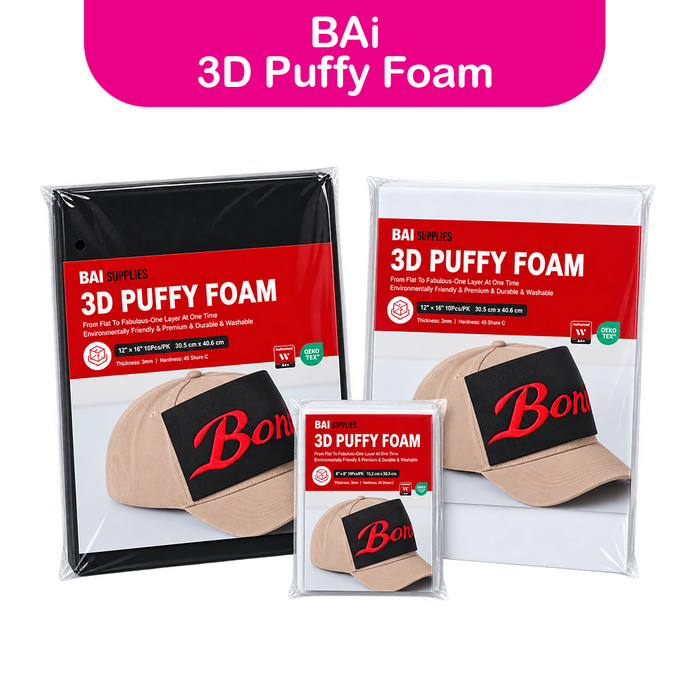 BAI | 3mm Thick 3D Puff Embroidery Foam Sheets, 10pcs/pack