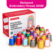 RICHWORD | Polyester Embroidery Thread, 108D/2, 40WT - 800M